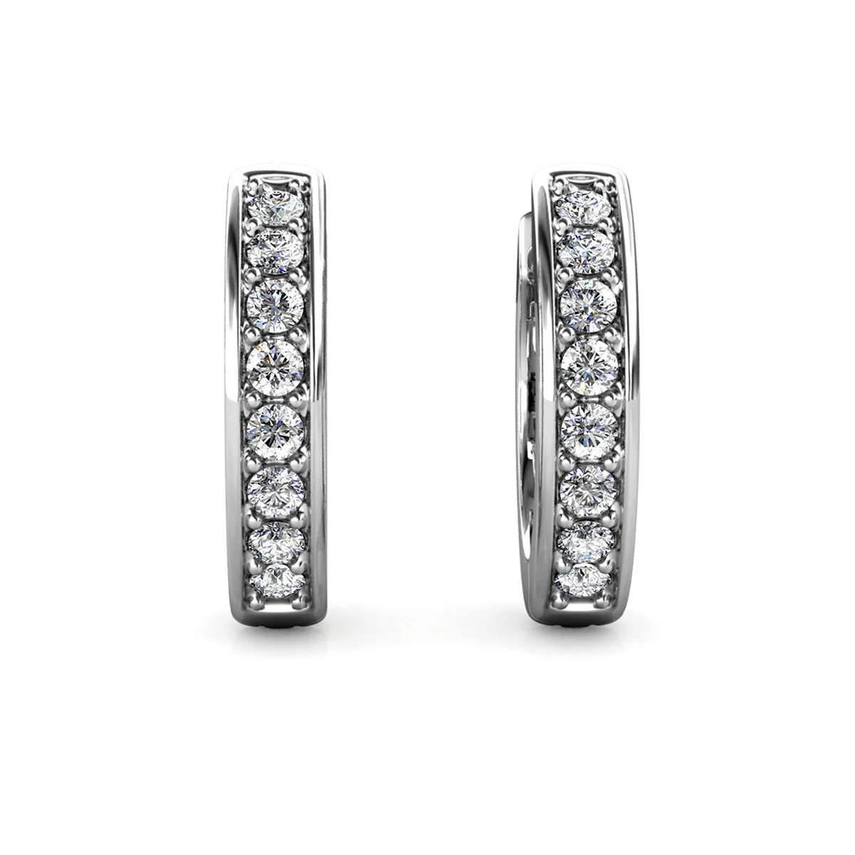 Skye 18k White Gold Plated Crystal Hoop Earrings for Women