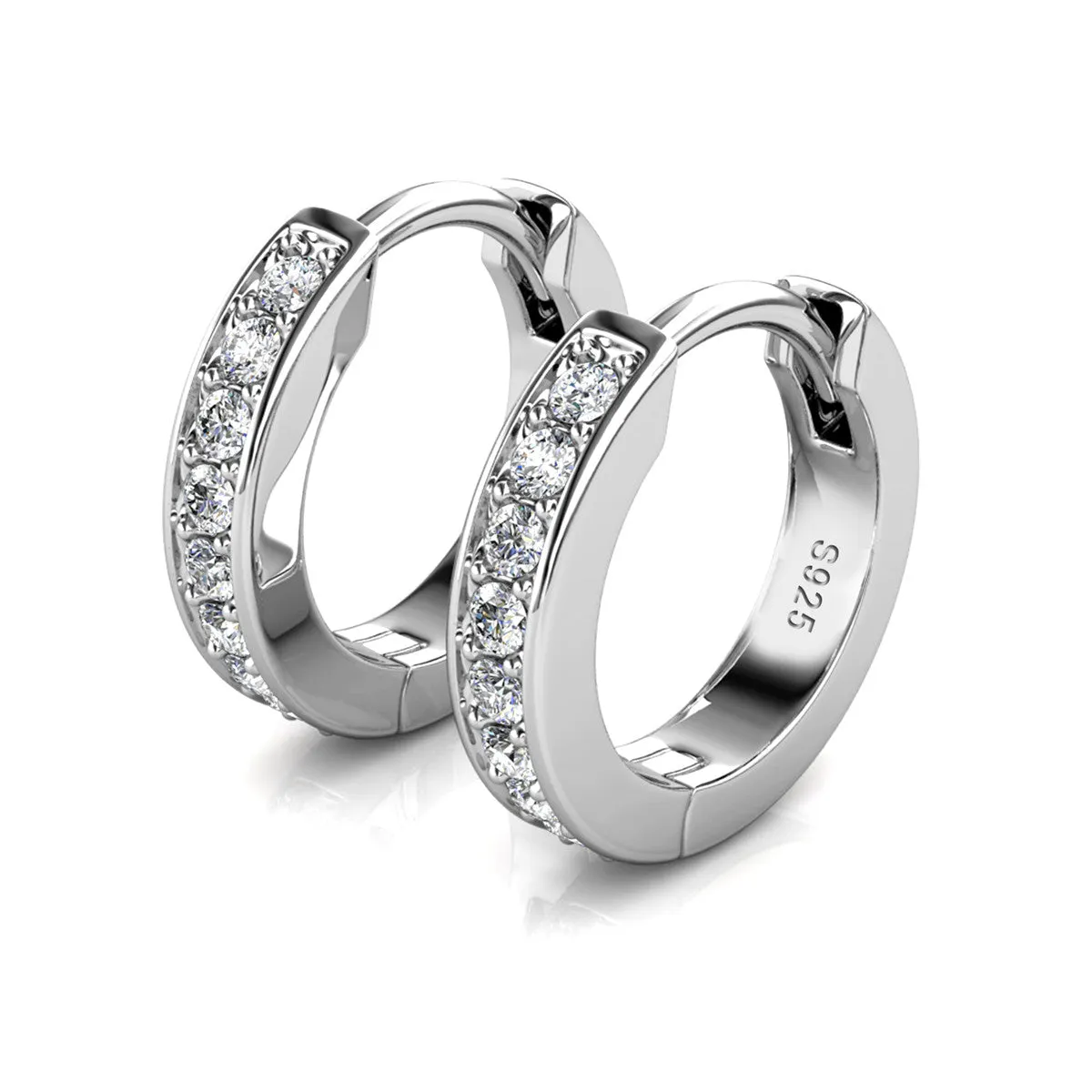 Skye 18k White Gold Plated Crystal Hoop Earrings for Women