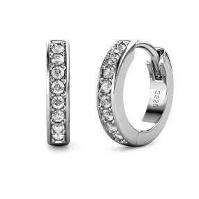 Skye 18k White Gold Plated Crystal Hoop Earrings for Women