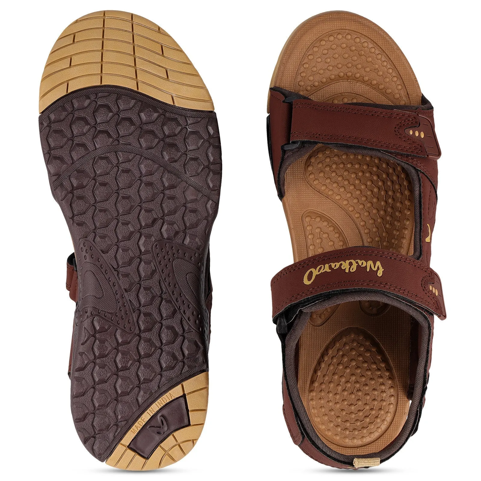 Walkaroo Men Sandals  - WC4381 Tan