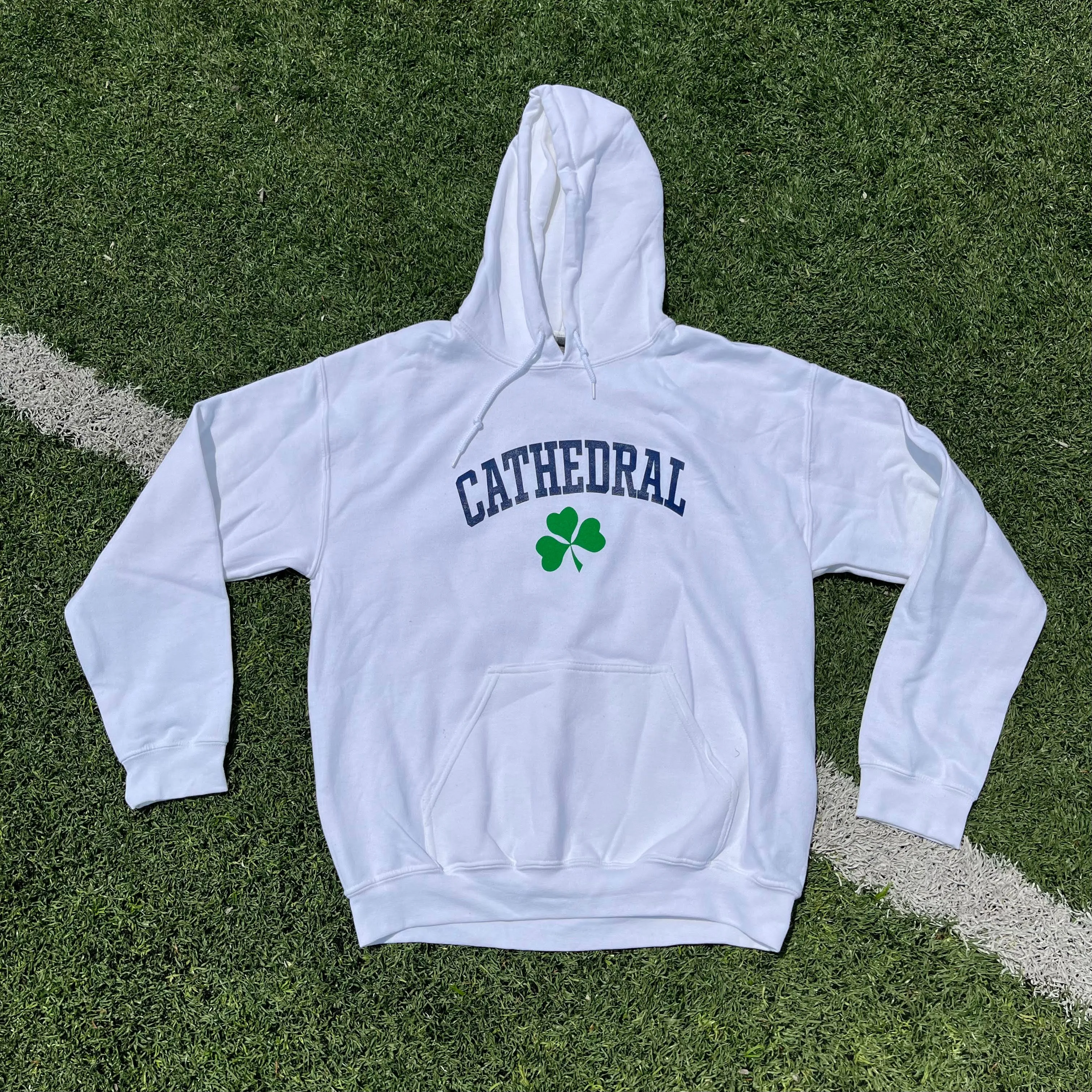 White Shamrock Spirit Wear Hoodie