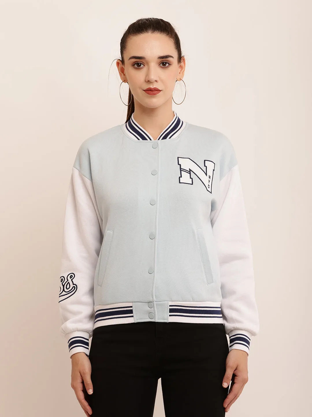 Women 2-Tone Fleece Jacket