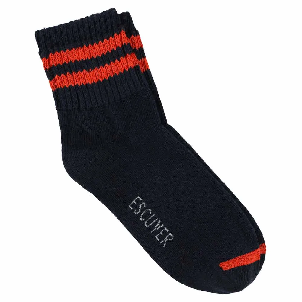 Women Ankle Socks Navy / Orange